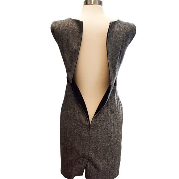Banana Republic Wool-blend Grey Tweed Lined Career Stretch Sheath Dress - Picture 5 of 9